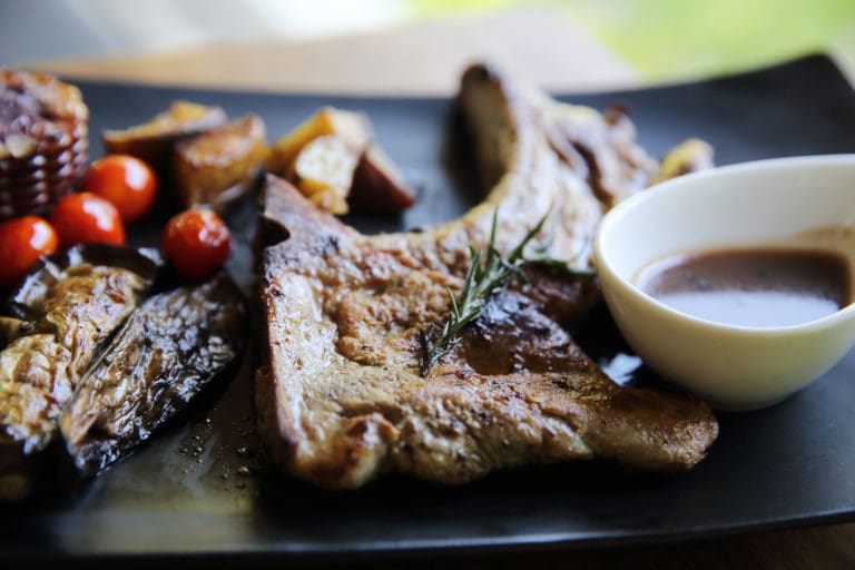 Brined Pork Chops with Apple Hash Recipe